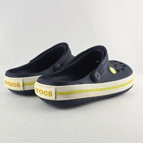 CROCS Unisex Bayaband Navy Blue Lime Punch Croslite Perforated Clog Sz M 6 / W 8 - Picture 7 of 12